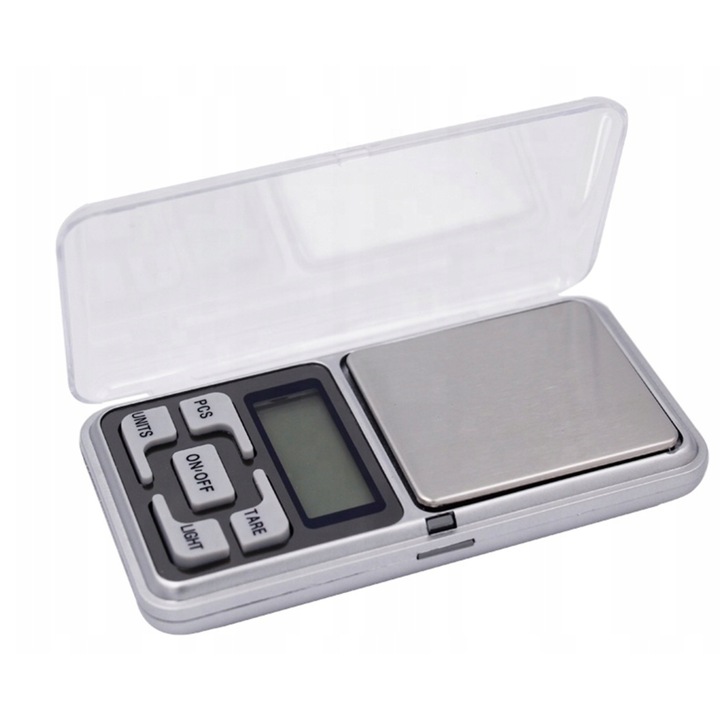 Mini cantar de buzunar pentru bijuterii, Verk Group, Precizie 0,01g, pana la 200G, baterii incluse, 120 x 62 x 20 mm, 218725981