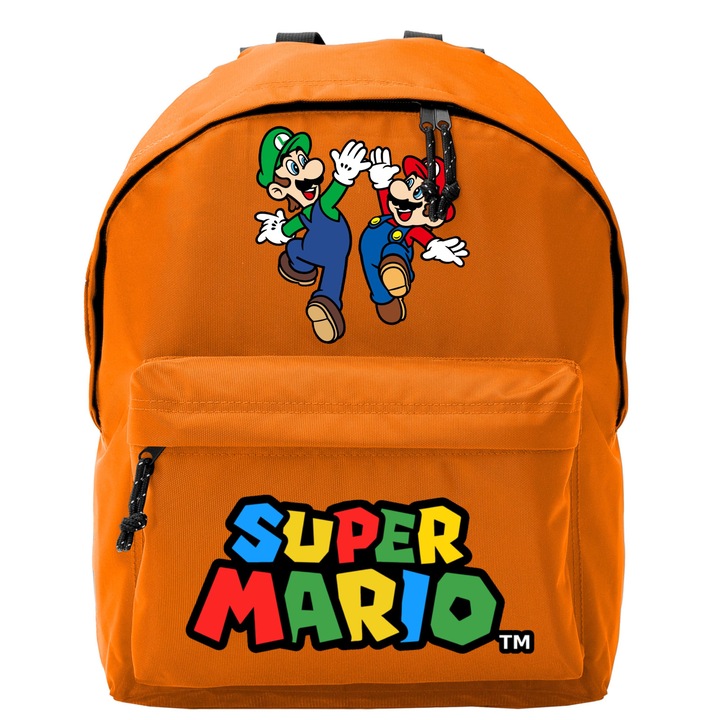 Детска ученическа раница Marabu Tralala Super Mario & Luigi High Five, Оранжев