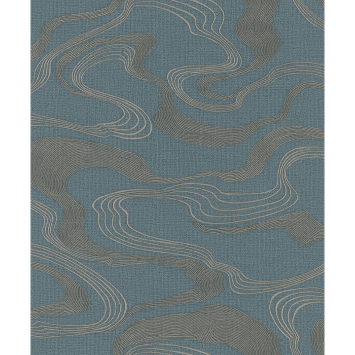 Декоративен тапет с вълнообразна текстура, който може да се мие, лесен за поставяне Синьо-кафяв 34538 0,53mx 10m