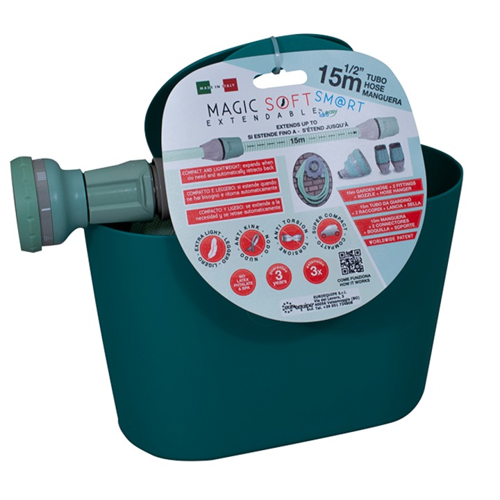 Градински маркуч Hydrostab Magic Soft Smart, 15м, Разтегателен, 4 bar, 1/2"