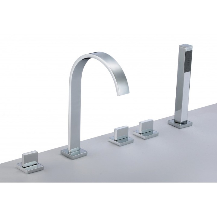 Baterie cada verticala, Inter Ceramic, ICL 6218028, alama, crom, cu piesa de mana si comutator