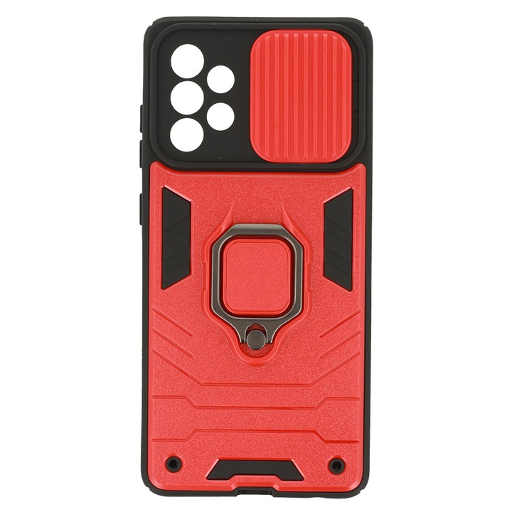 Husa telefon, Poliuretan, pentru Samsung Galaxy A72/Galaxy A72 5G, Negru/Rosu