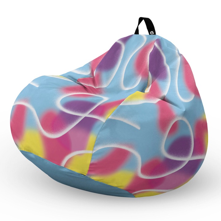 Fotel Updeco Pouf Babzsákfotel, Körte L típus, vízálló, szobai/szabadtéri, belső táska, fogantyúval, 90 x 80 x 60 см, Fotel Aerobic