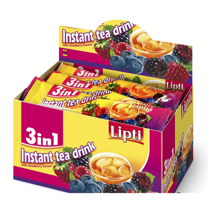 Lipti instant tea, Meleg, Erdei gyümölcsök aromájával, Doboz 20 x 18 g