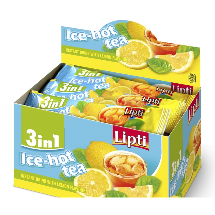 Lipti instant tea, Meleg, Citrom ízű, Doboz 20 x 18 g