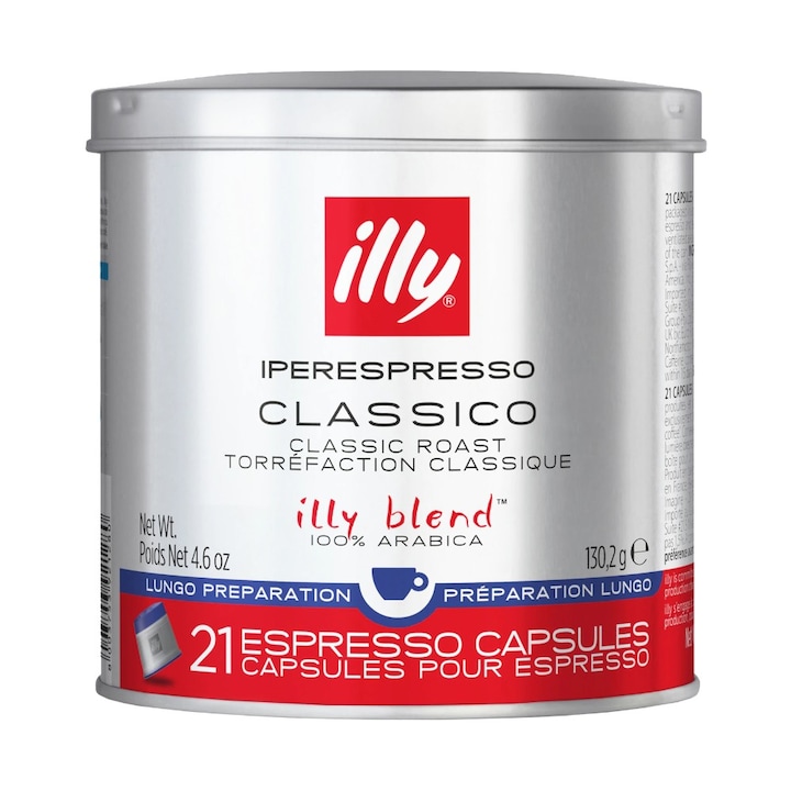 Set 2 x 2 Capsule Cafea Lungo, Illy Iperespresso, Cutie Metal, Capsule, 6.2 g
