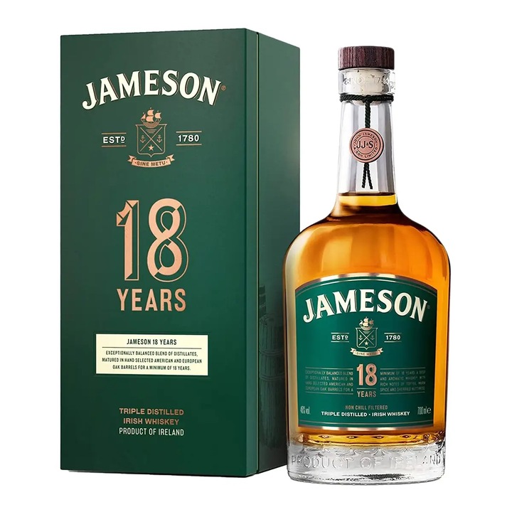 Jameson 18 éves whiskey, 0,7 l, pdd 46%