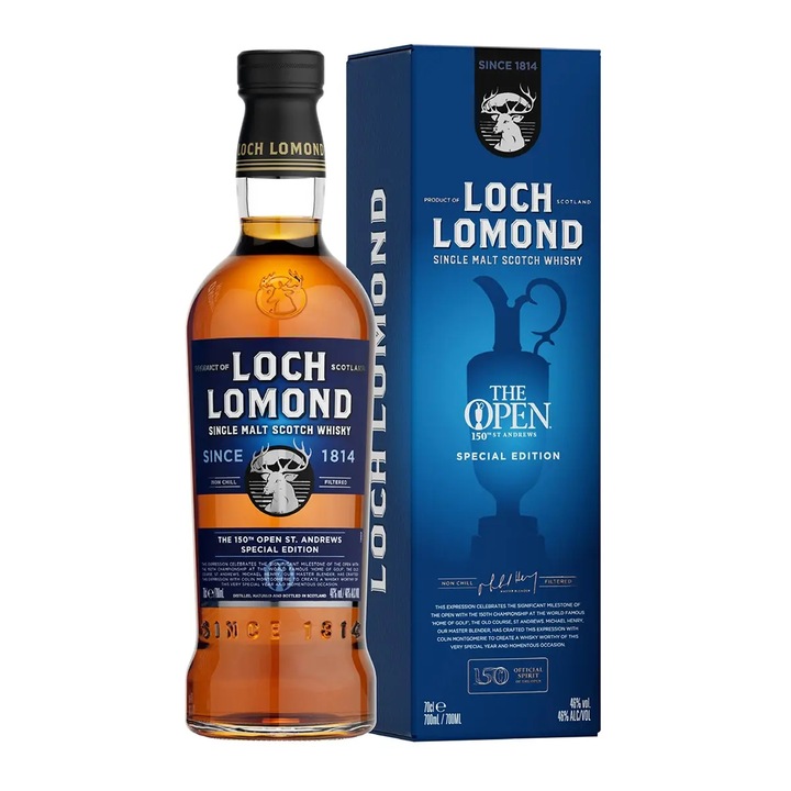 Loch Lomond 150th Open Special Edition Single Malt whisky, 0,7 l, pdd + 2 pohár 46%