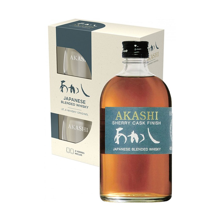 Akashi Blended Sherry Cask, 0,5 l, pdd+2pohár 40%