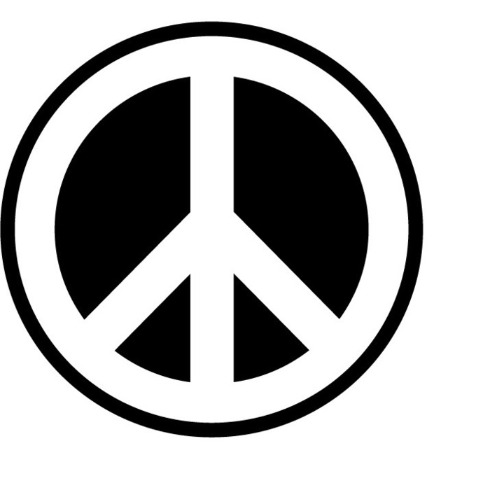 Sticker decorativ, Semnul pacii, Negru, 56x55 cm