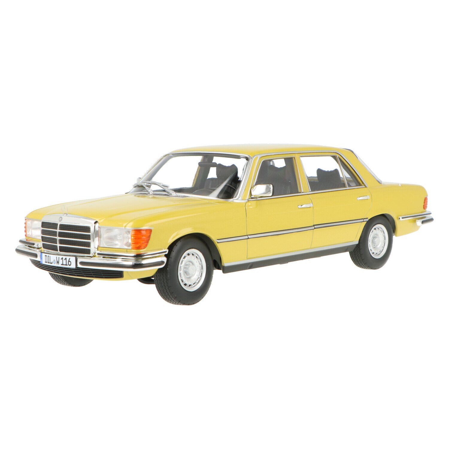 Macheta Mercedes 450 SEL mimosa yellow 1/18 IScale eMAG.ro
