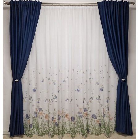 Draperie Bleu-Marin Uni, Blackout cu rejansa pentru sina 2 buc x 100 x 230