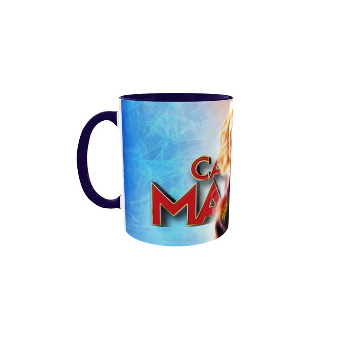 Ajándékbolt kék bögre, személyre szabott üzenettel, captain marvel, 2. modell, kerámia, 330 ml
