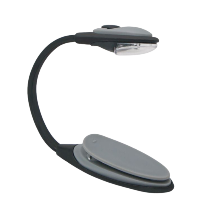 Фенер за четене с щипка – черен и сив