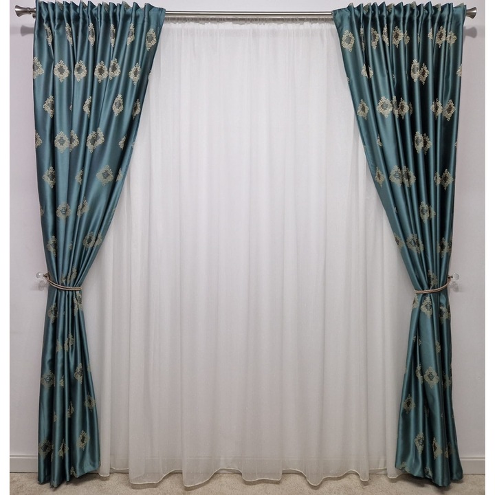 Draperie Baroc Turcoaz cu rejansa pentru sina 2 buc x 100 x 220