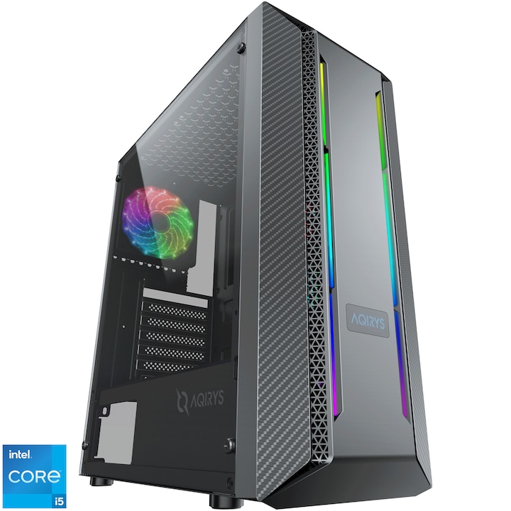 Sistem Desktop PC Gaming Serioux cu procesor Intel® Core™ i5-12400F pana la 4.4GHz, 16GB DDR4, 1TB SSD M.2, NVIDIA GeForce RTX™ 4060 Ghost 8GB, No OS, Black