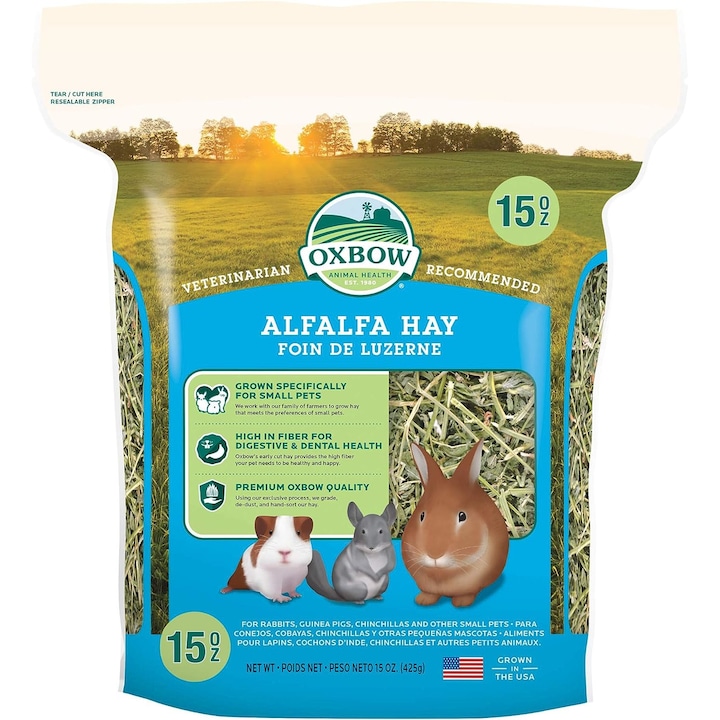Fan de lucerna pentru rozatoare tinere, Alfalfa, Oxbow, 1.13 Kg