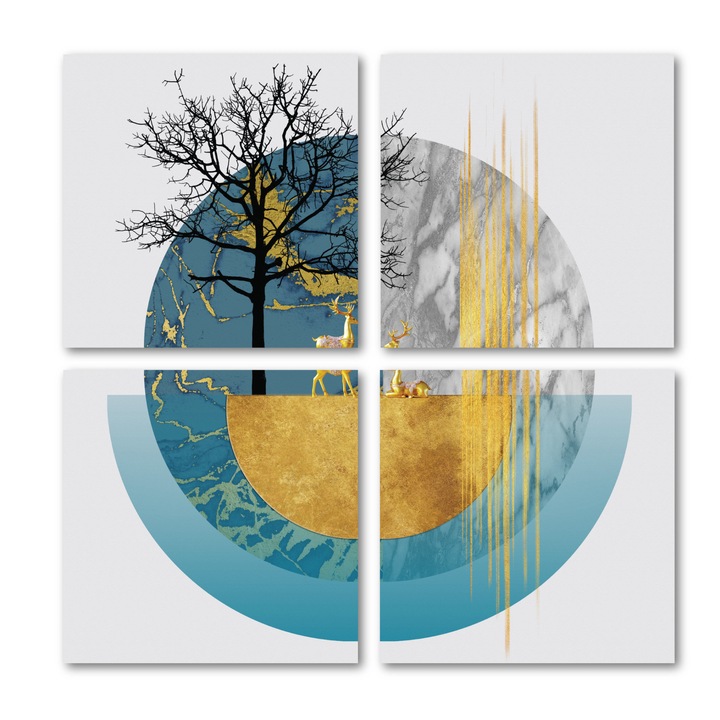Tablou canvas - Cycle - 100x100cm - 4 piese