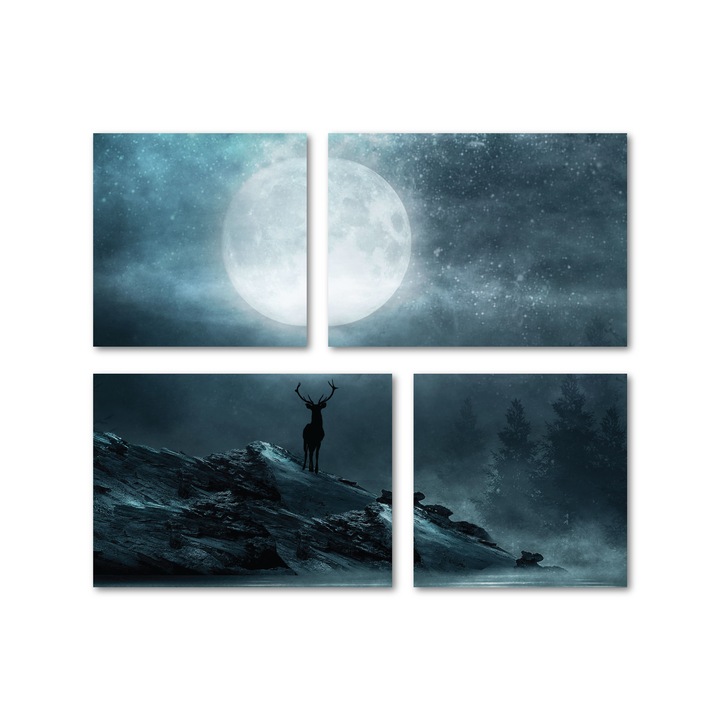 Tablou canvas, Lumina lunii, 120x100cm, 4 piese