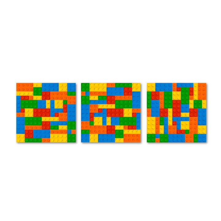 Tablou canvas - Lego - 150x50cm, 3 piese
