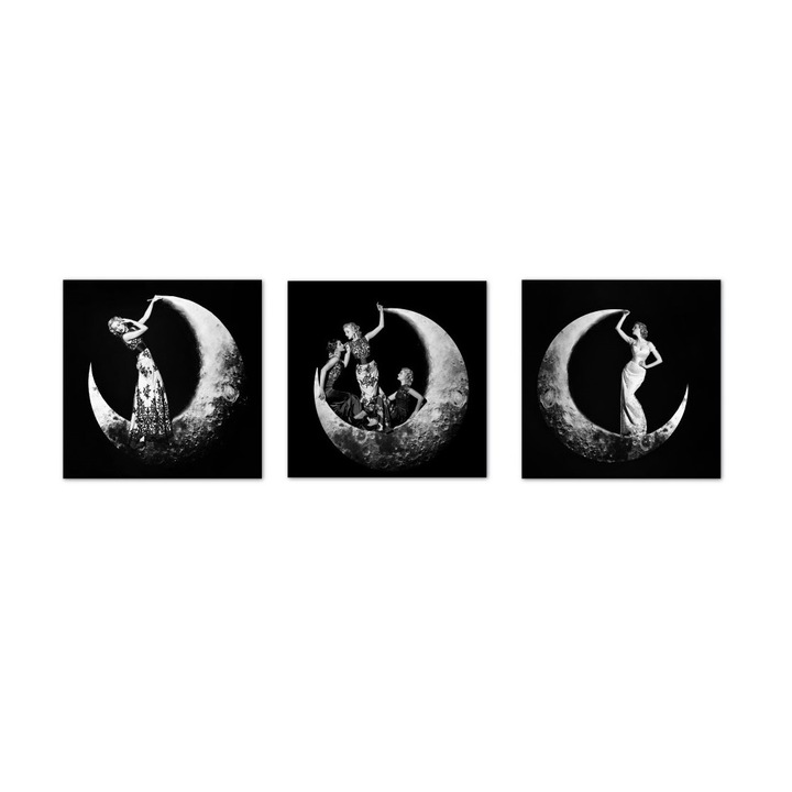Tablou canvas - Moon ladies - 150x50cm, 3 piese