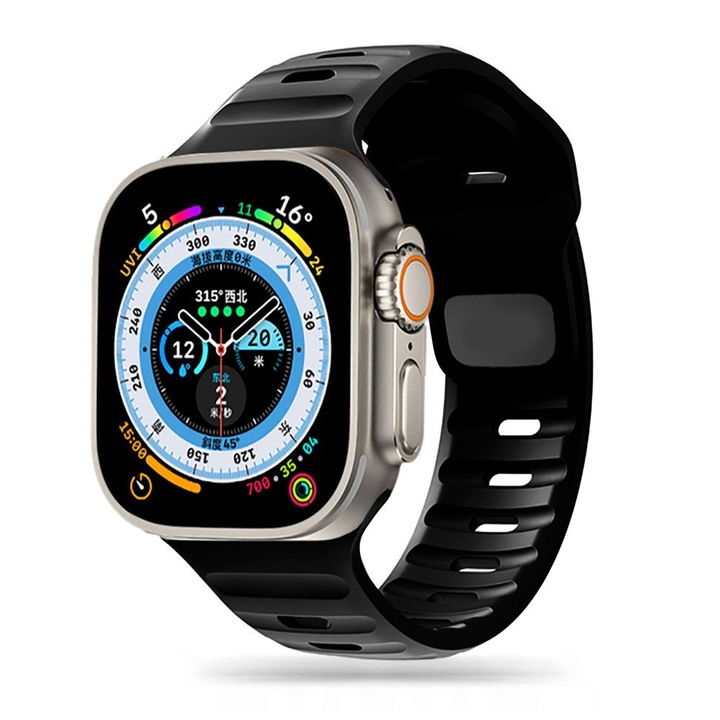 Tech-Protect iconband line apple watch 4 / 5 / 6 / 7 / 8 / se / ultra (42 / 44 / 45 / 49 mm) fekete szíj