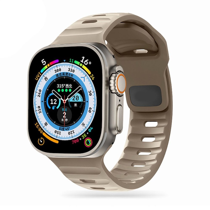 Tech-Protect iconband line apple watch 4 / 5 / 6 / 7 / 8 / se / ultra (42 / 44 / 45 / 49 mm) homokszín szíj