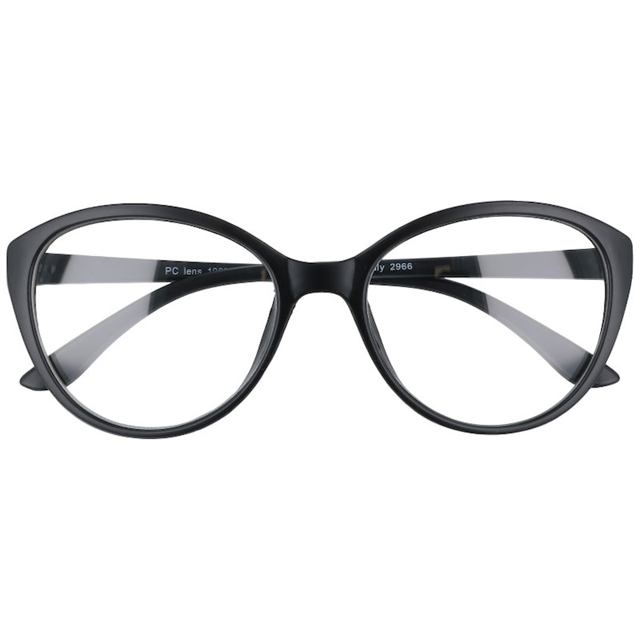 Ochelari de protectie calculator pentru femei, Moramo, Plastic, +0.00, Lentila ovala, UV400, 133 mm, Negru