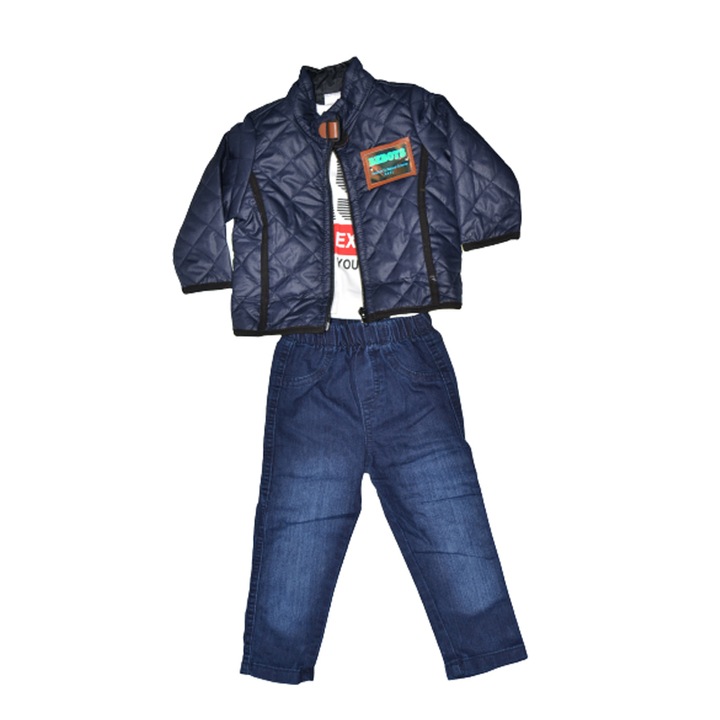 Compleu 3 piese pentru baieti Mini Junior 03-2023B-92, Bleumarin 99327