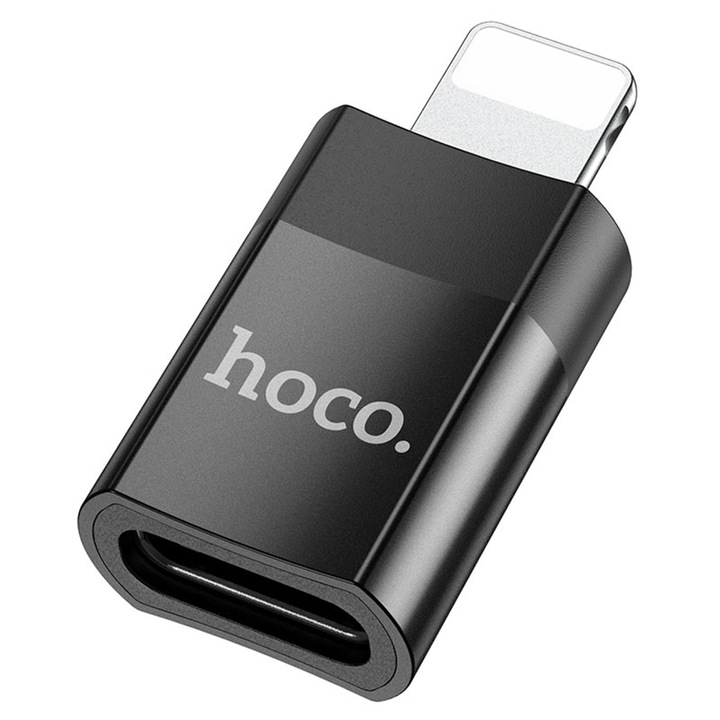 Hoco - OTG Adapter (UA17) - Lightning to USB Type-C, Plug & Play, 2A - Black