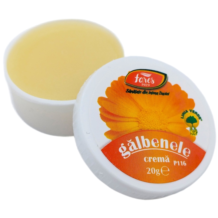 Crema tip unguent de Galbenele "Linia verde" fara parfum, fara aditivi, 20g, Laboratoarele Fares Orastie