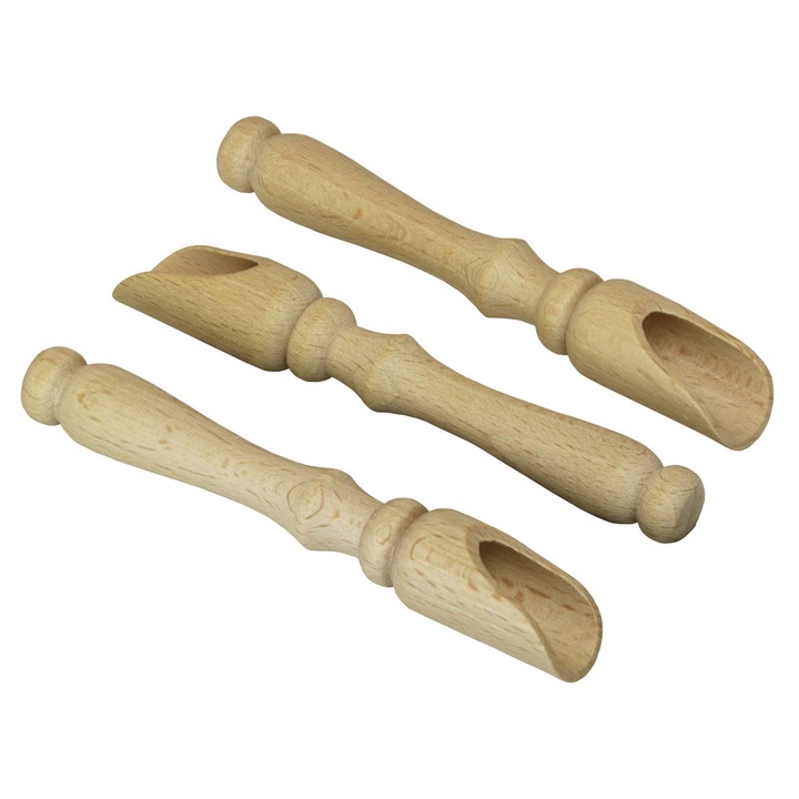 Set 3 lingura pentru condimente, 13 cm, lemn fag, OnemisFlot