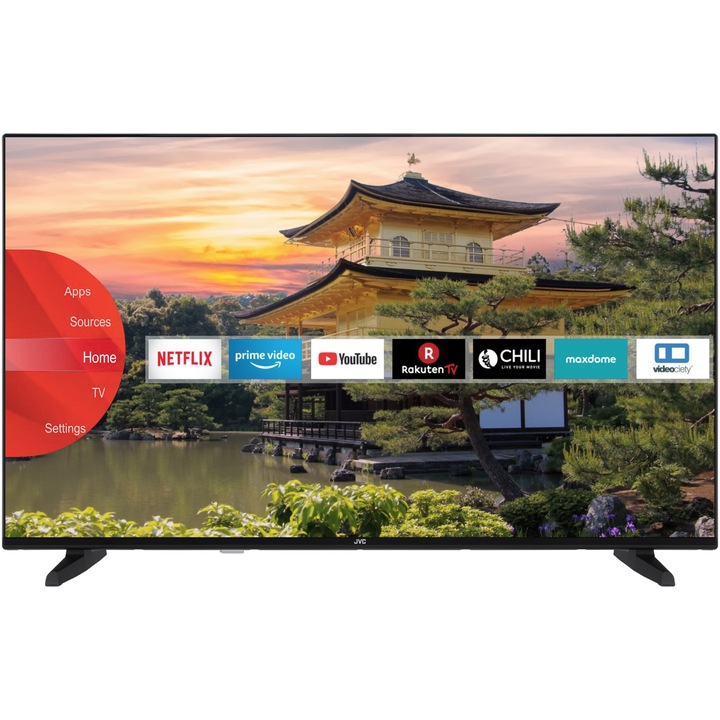 Televizor JVC LED 43VU3300, 108cm, Smart TV, 4K Ultra HD, Clasa F