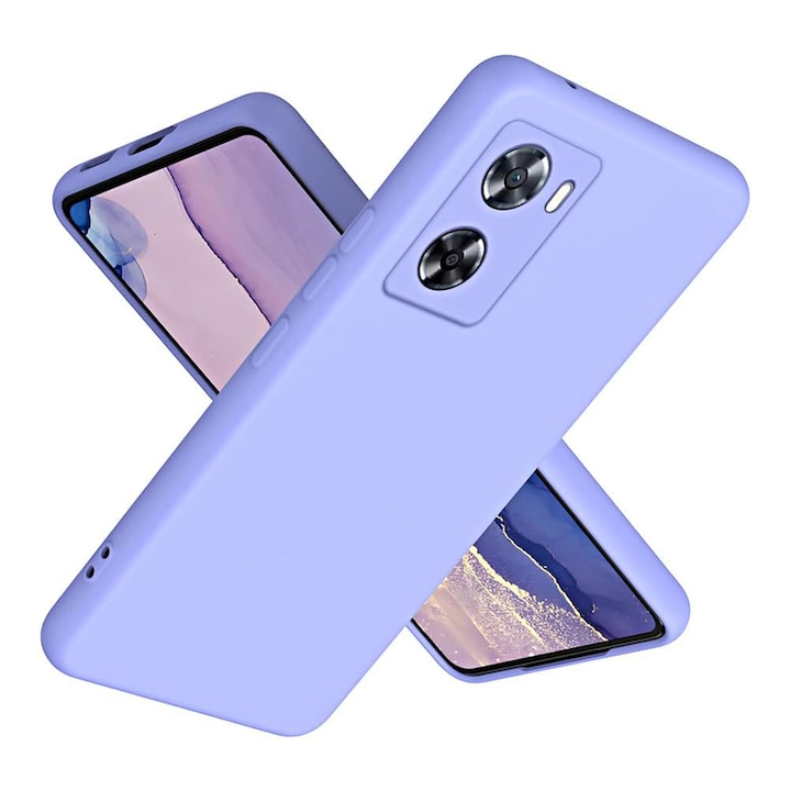 Протектор, съвместим с Oppo A57 / A57S, вътрешност от микрофибър, гъвкав, лилав