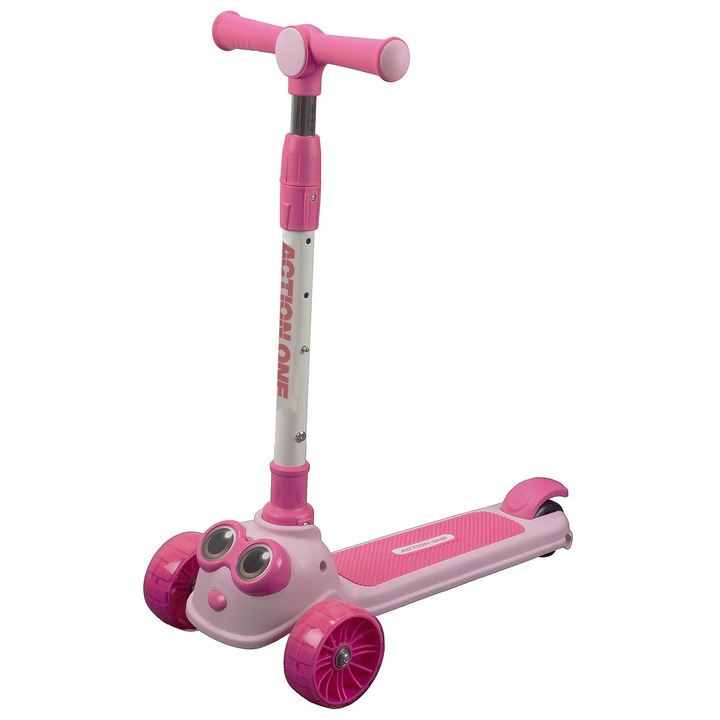 Action One Big Eyes roller világos és széles kerekekkel, rózsaszín