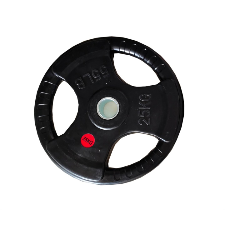 Disc de fier cauciucat cu prindere, 25 KG, Diametru 50mm