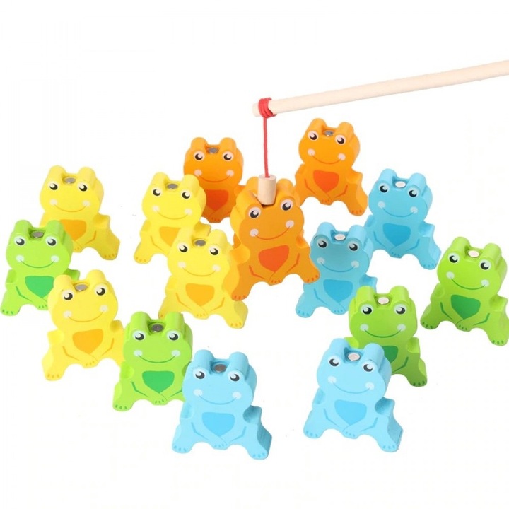 Joc de echilibru si indemanare AKU, Broscutele magnetice Jenga la pescuit AK5737