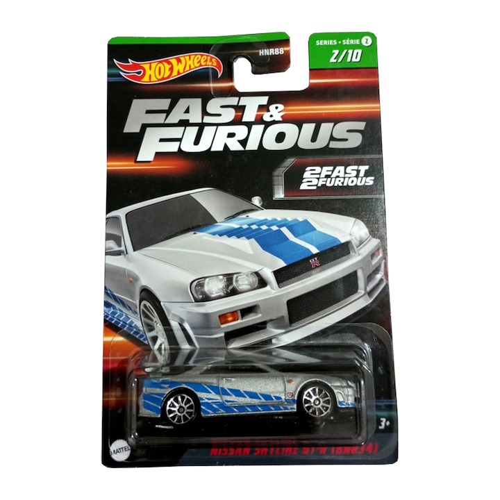 HotWheels Nissan Skyline GT-R(R34) 2台セット Masinuta Metalica Hot Wheels, Nissan Skyline GT-R R34