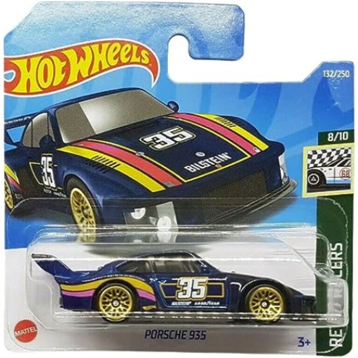 Модел на автомобил Hot Wheels, Porsche 935, 1:64, син, колекция 2022 г.
