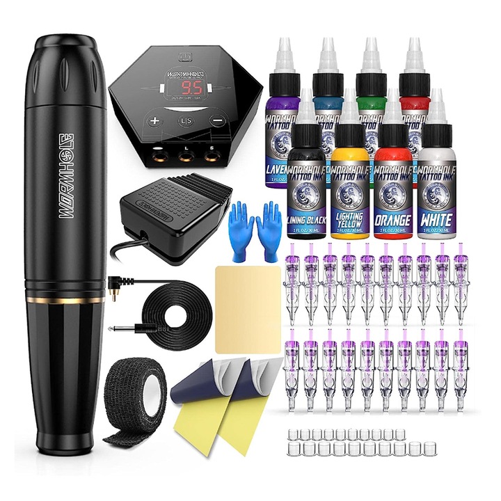 Kit echipament tatuaj, Cablu RCA, Multicolor