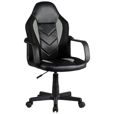 Scaun de birou, Akord Furniture Factory, Piele/PVC, Ergonomic, Negru/Gri