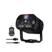 Proiector de lumini disco, Weluvfit, G5416-3, RGB, Laser Lumini Disco, Cu telecomanda, 75x90x60 mm, Negru