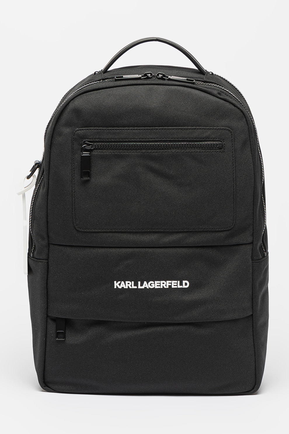 Karl Lagerfeld, Rucsac cu model uni si buzunare cu fermoar, Negru