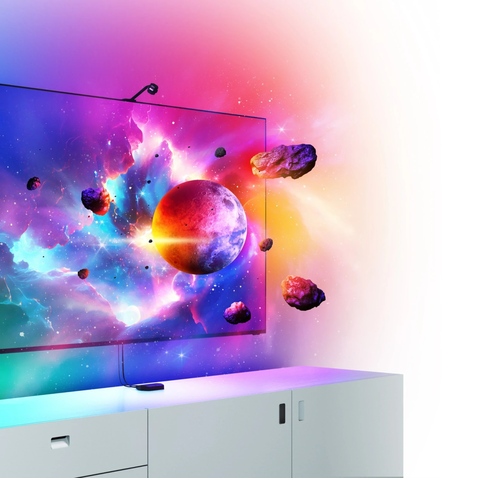 Kit Banda LED RGBIC inteligenta pentru TV/Monitor Nanoleaf 4D + TV