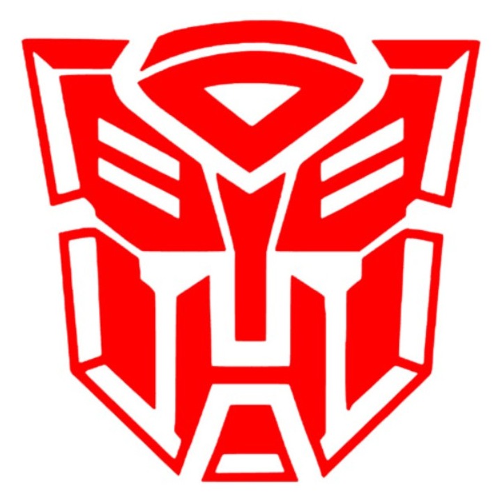 Sticker Transformers Bumblebee, rosu, 15 cm