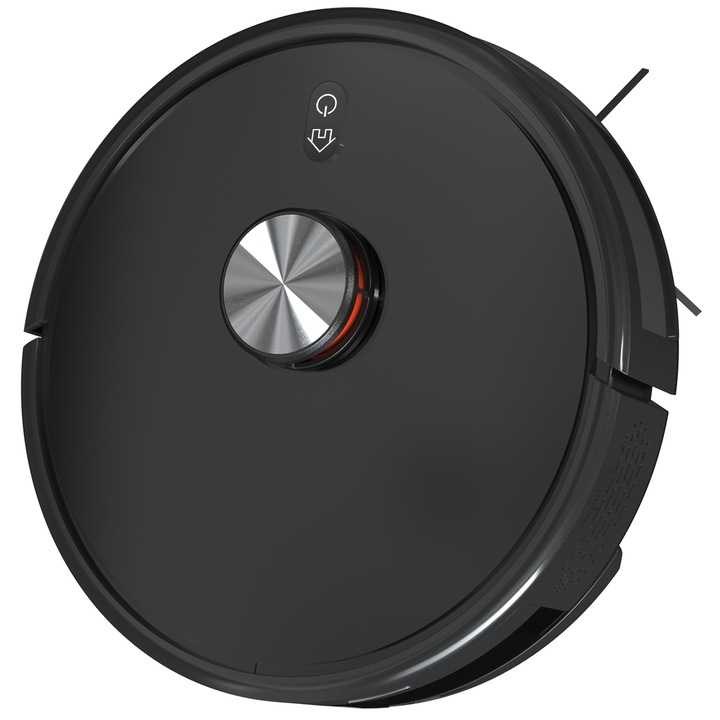 Aspirator robot, Navigatie LiDAR, Senzor cu infrarosu(Picatura si Crash Proof), 3 functii de curatare, Autonomie 120min, Compatibil cu smartphone-ul, Wi-Fi, ClasaA+++, 3000Pa, Negru