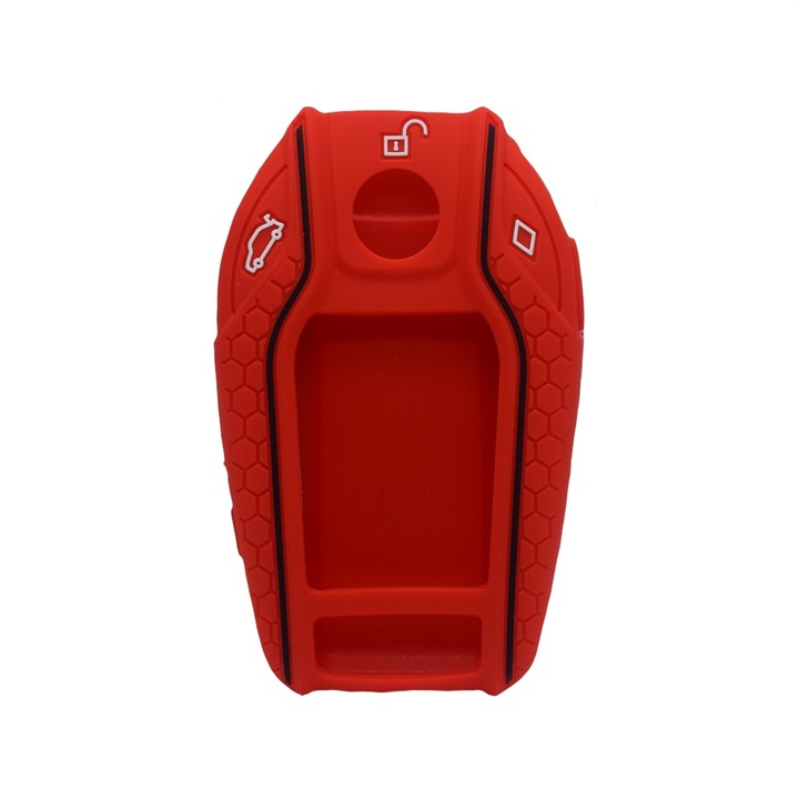 Husa cheie inteligenta cu display, BMW, din silicon, AUTOTOB®, rosu