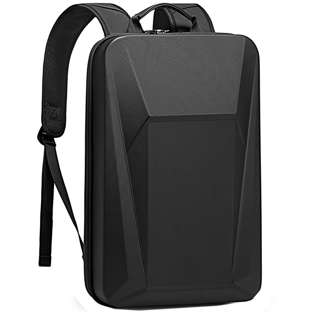 Rucsac laptop 15.6 inch, carcasa tare, buzunar antifurt, sistem fixare pe valiza, rezistent la apa, lacat TSA, port USB, si USB-C, BANGE, BG7682BK, Negru
