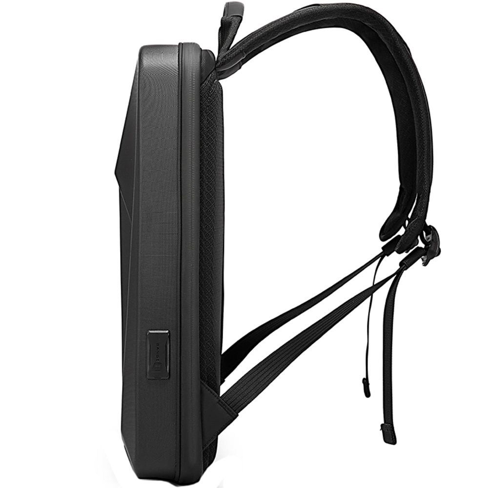 Rucsac laptop 15.6 inch, carcasa tare, buzunar antifurt, sistem fixare pe valiza, rezistent la apa, lacat TSA, port USB, si USB-C, BANGE, BG7682BK, Negru