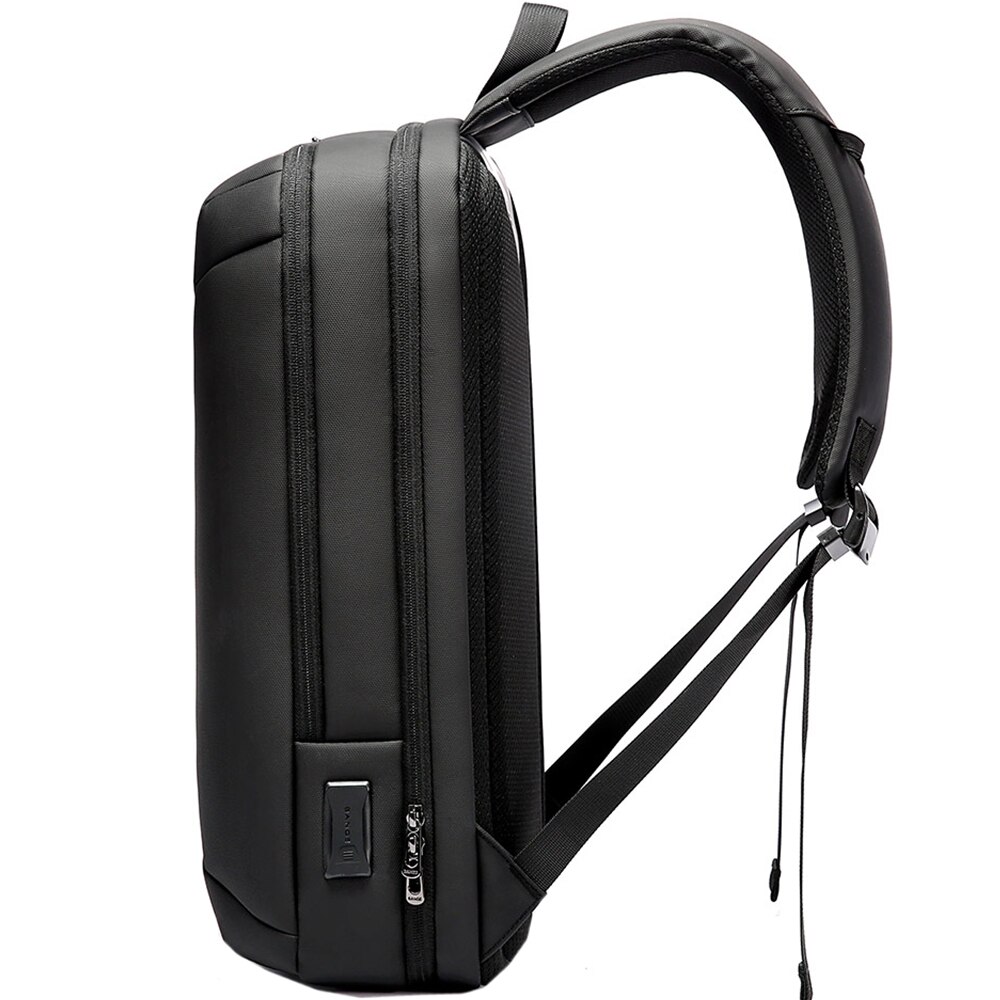 Rucsac laptop 15.6 inch, rezistent la apa, cu port USB, si USB-C, compartiment tableta, sistem fixare pe valiza, buzunar antifurt BANGE, BG7677BK, Negru